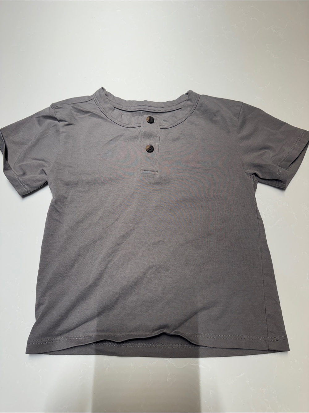 Little Bipsy Short-Sleeve Henley Tee - Gray